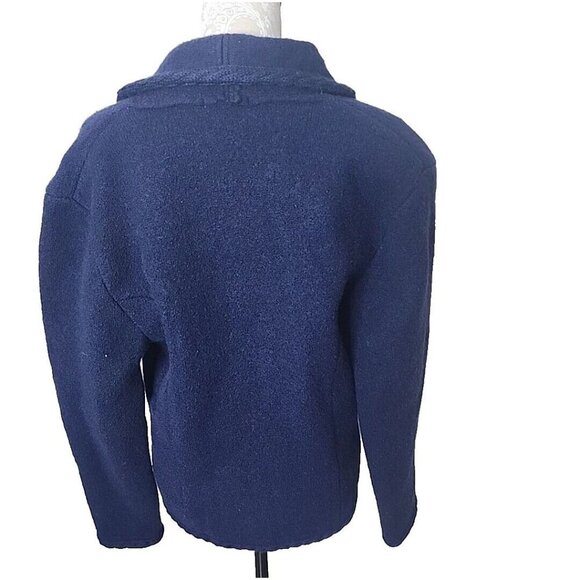 Talbots Blue Wool Knit Blazer 3 Button Jacket Women's 12 - Picture 8 of 11